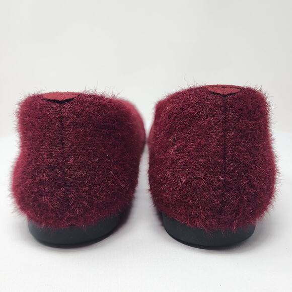 Vivaia Margot 2.0 Flats Size EU43/US11 Bordeaux Maroon Square-Toe Faux Mink - Picture 6 of 15
